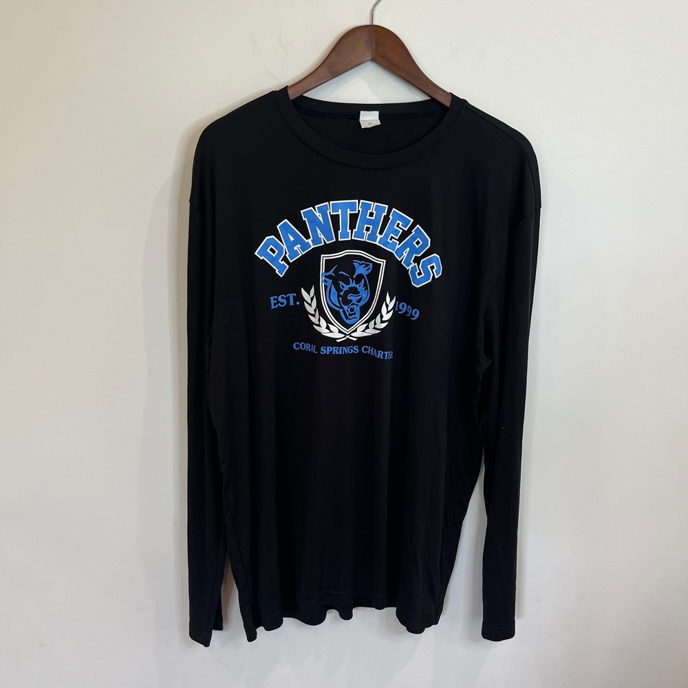 Sport-Tek Coral Springs Charter Panthers Long Sleeve Shirt Black XL  - B016